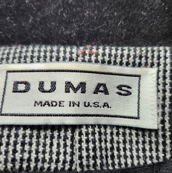 Dumas Vintage Houndstooth/Velvet Collar Blazer Women's Sz 18 Wool USA 1980s - Picture 2 of 8